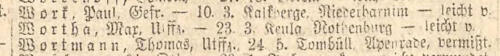 Max Wortha Liste Preußen 1034 vom 10.01.1918